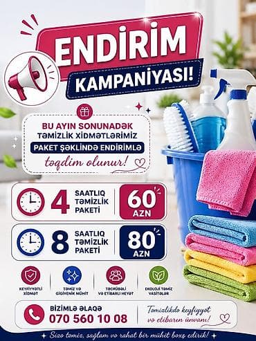 Təmizlik xidmətləri üzrə endirim kampaniyası - Bu ayın sonunadək lalafo.az -da Təmizlik xidmətləri üzrə endirim kampaniyası - Bu ayın sonunadək
