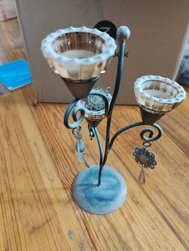 Dekorativ şamlıq/tealight şam tutacağı - Material: metal gövdə və lalafo.az -da Dekorativ şamlıq/tealight şam tutacağı - Material: metal gövdə və