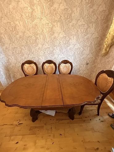 Qonaq otağı üçün, Açılan, Oval masa, 4 stul lalafo.az -da Qonaq otağı üçün, Açılan, Oval masa, 4 stul