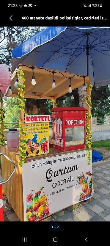 Kokteyl və popkorn köşkü – qiymet polka ve zontike aiddir isiqlarla lalafo.az -da Kokteyl və popkorn köşkü – qiymet polka ve zontike aiddir isiqlarla