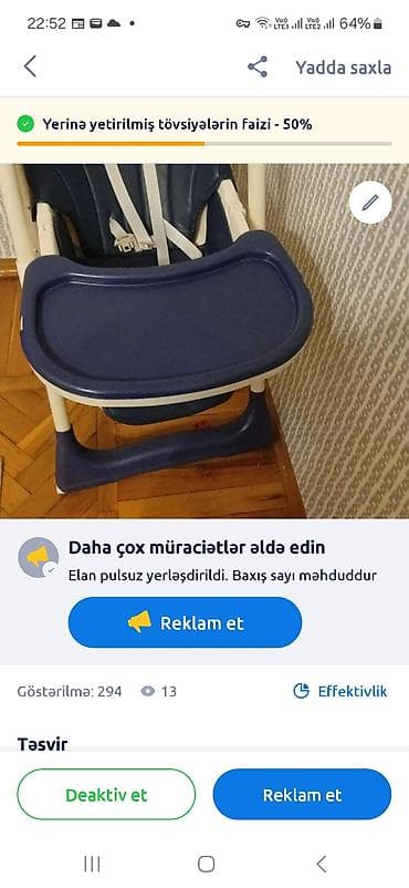 Uşaq yemək stulu - Rəng: tünd mavi/ağ - Geniş, çıxarıla bilən yemək lalafo.az -da Uşaq yemək stulu - Rəng: tünd mavi/ağ - Geniş, çıxarıla bilən yemək