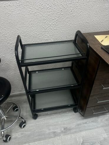 Полки, этажерки: 3 mərtəbəli servis arabası - Rəng: qara - Karkas: metal - Rəflər: 3 at lalafo.az — 1 Полки, этажерки: 3 mərtəbəli servis arabası - Rəng: qara - Karkas: metal - Rəflər: 3 — 1