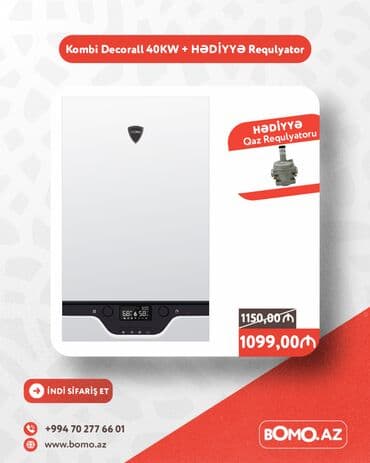 🔥 Kombi Decorall 40KW + HƏDİYYƏ Qaz Requlyatoru ✅ Brend: Decorall ✅ lalafo.az -da 🔥 Kombi Decorall 40KW + HƏDİYYƏ Qaz Requlyatoru ✅ Brend: Decorall ✅