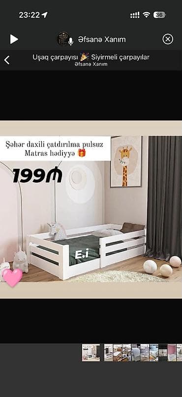 Oğlan və qız üçün, Çarpayı, Matras ilə, Siyirməli lalafo.az -da Oğlan və qız üçün, Çarpayı, Matras ilə, Siyirməli