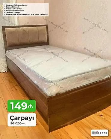 Çarpayı – 90x200 sm - Mexanizm: Açılmayan, bazasız - Sıyırma lalafo.az -da Çarpayı – 90x200 sm - Mexanizm: Açılmayan, bazasız - Sıyırma