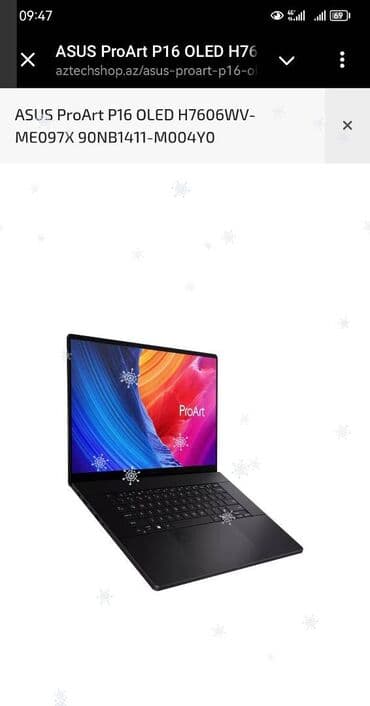 ASUS ProArt P16 OLED H7606WV-ME097X 90NB1411-M004Y0 Salam. Kompüter lalafo.az -da ASUS ProArt P16 OLED H7606WV-ME097X 90NB1411-M004Y0 Salam. Kompüter