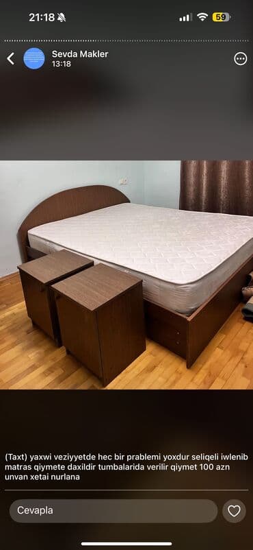 İşlənmiş, İkinəfərlik çarpayı lalafo.az -da İşlənmiş, İkinəfərlik çarpayı