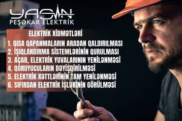 ⚡️Peşəkar, Sürətli, Zəmanətli və Sərfəli Elektrik Usatası xidmətləri! lalafo.az -da ⚡️Peşəkar, Sürətli, Zəmanətli və Sərfəli Elektrik Usatası xidmətləri!
