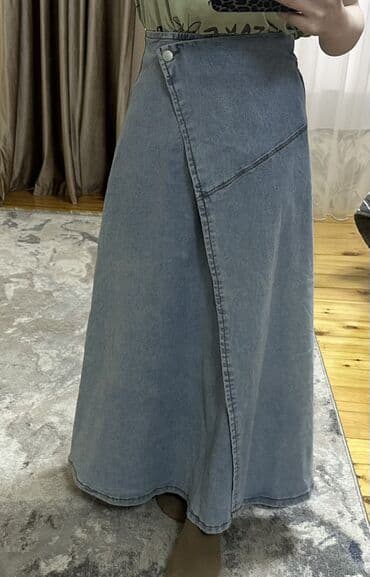 Məhsul: Cins ətək – uzun, A-kəsim, wrap (örtmə) dizayn - Material lalafo.az -da Məhsul: Cins ətək – uzun, A-kəsim, wrap (örtmə) dizayn - Material