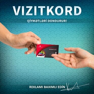 VizitKord sizin reklamı fərqli edəcək! Dizayn PULSUZ! ◉ Vizitka 100əd lalafo.az -da VizitKord sizin reklamı fərqli edəcək! Dizayn PULSUZ! ◉ Vizitka 100əd