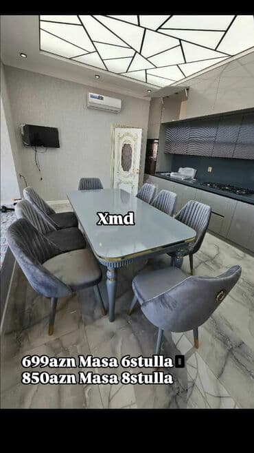 Qonaq otağı üçün, Yeni, Açılmayan, Dördbucaq masa, 6 stul lalafo.az -da Qonaq otağı üçün, Yeni, Açılmayan, Dördbucaq masa, 6 stul