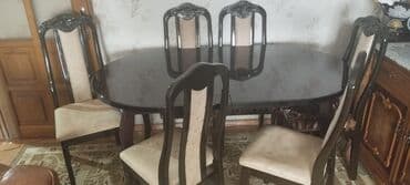 Qonaq otağı üçün, İşlənmiş, Açılan, Oval masa, 6 stul lalafo.az -da Qonaq otağı üçün, İşlənmiş, Açılan, Oval masa, 6 stul