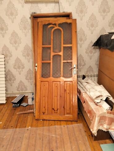 Ağac qapı dəsti – şüşəli - Material: təbii ağac (laklı səth) - lalafo.az -da Ağac qapı dəsti – şüşəli - Material: təbii ağac (laklı səth) -