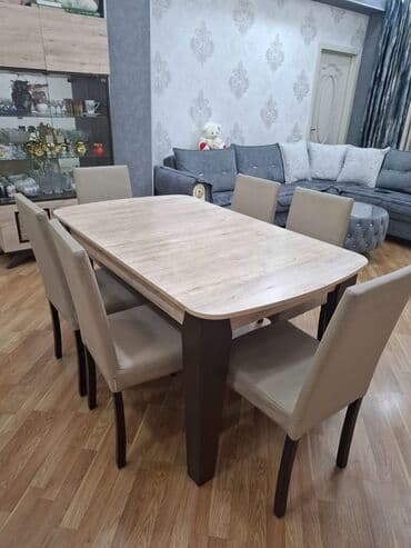 Qonaq otağı üçün, İşlənmiş, Oval masa, 6 stul lalafo.az -da Qonaq otağı üçün, İşlənmiş, Oval masa, 6 stul