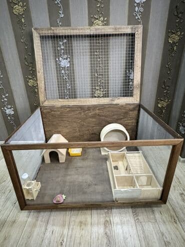 Hamster və kiçik gəmiricilər üçün geniş taxta-vitrin qəfəs - lalafo.az -da Hamster və kiçik gəmiricilər üçün geniş taxta-vitrin qəfəs -
