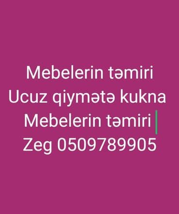 Mebellərin təmiri, bərpası lalafo.az -da Mebellərin təmiri, bərpası