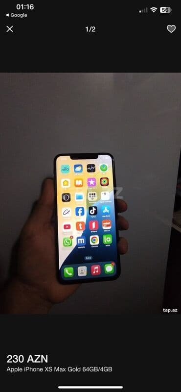 IPhone Xs Max, 64 GB, Qızılı, Face ID lalafo.az -da IPhone Xs Max, 64 GB, Qızılı, Face ID