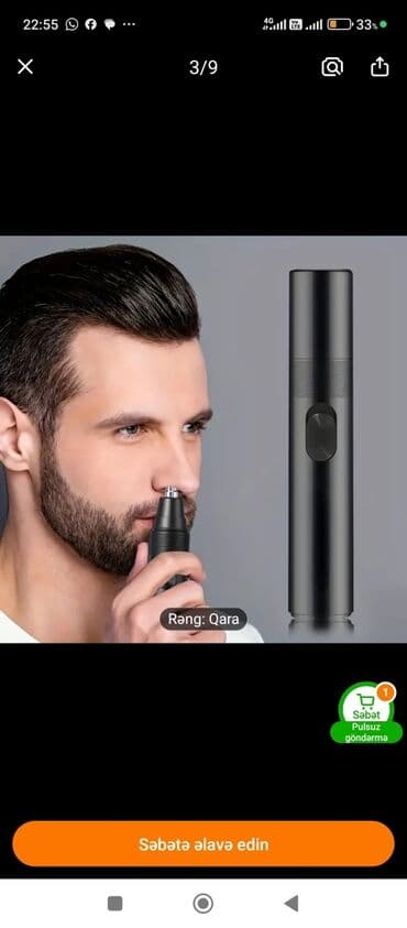 Məhsul: Qara rəngli burun və qulaq tükləri üçün elektrik trimmeri - lalafo.az -da — 3 Məhsul: Qara rəngli burun və qulaq tükləri üçün elektrik trimmeri - — 3