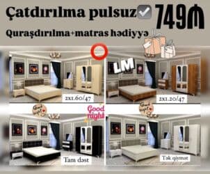 *Yataq dəsti* *Sifarişlə və yeni* Qiymət : *749₼* Dəstə daxildir lalafo.az -da *Yataq dəsti* *Sifarişlə və yeni* Qiymət : *749₼* Dəstə daxildir