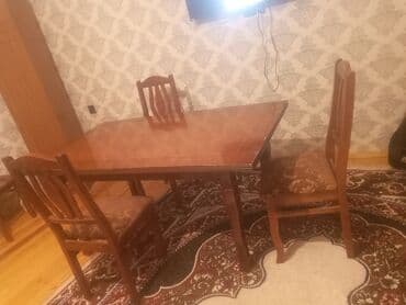 Qonaq otağı üçün, Açılmayan, Dördbucaq masa, 4 stul lalafo.az -da Qonaq otağı üçün, Açılmayan, Dördbucaq masa, 4 stul