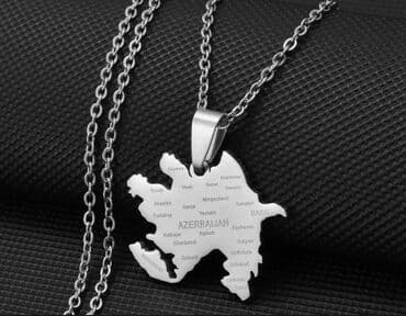 Цепочки: Azərbaycan xəritəsi təqlidi kulonu, asma; paslanmaz, polad, nerjaveyka at lalafo.az — 3 Цепочки: Azərbaycan xəritəsi təqlidi kulonu, asma; paslanmaz, polad, nerjaveyka — 3