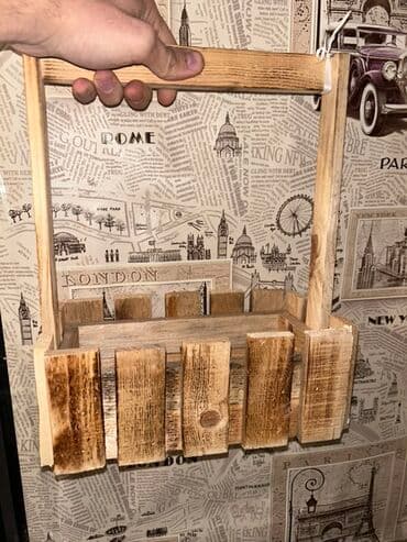 Taxta əl tutacaqlı dekorativ səbət/qutu - Material: tamamilə təbii lalafo.az -da Taxta əl tutacaqlı dekorativ səbət/qutu - Material: tamamilə təbii