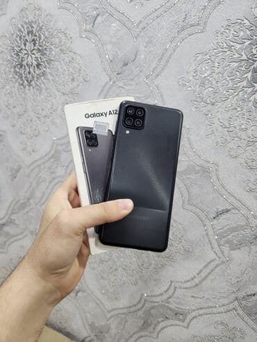 Samsung Galaxy A12, 32 GB, rəng - Qara, Sensor, Barmaq izi, Simsiz şarj lalafo.az -da Samsung Galaxy A12, 32 GB, rəng - Qara, Sensor, Barmaq izi, Simsiz şarj
