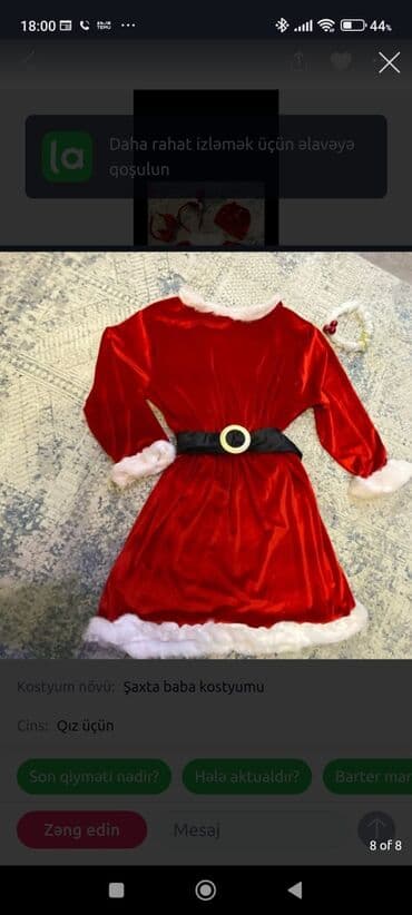 Məhsul: Qızlar üçün Şaxta baba kostyumu - Parlaq qırmızı məxməri lalafo.az -da Məhsul: Qızlar üçün Şaxta baba kostyumu - Parlaq qırmızı məxməri