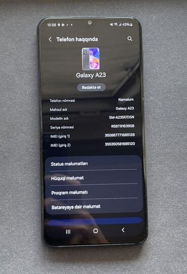 Samsung Galaxy A23, rəng - Qara, İki sim kartlı lalafo.az -da Samsung Galaxy A23, rəng - Qara, İki sim kartlı