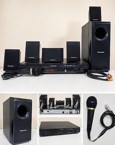 Panasonic 5.1 ev kinoteatrı – DVD receiver, 5 peyk akustikası və aktiv lalafo.az -da Panasonic 5.1 ev kinoteatrı – DVD receiver, 5 peyk akustikası və aktiv