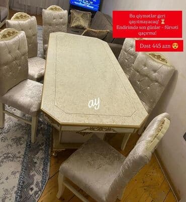 Qonaq otağı üçün, Açılmayan, 6 stul lalafo.az -da Qonaq otağı üçün, Açılmayan, 6 stul