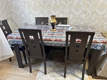 Qonaq otağı üçün, İşlənmiş, Açılmayan, Dördbucaq masa, 6 stul lalafo.az -da Qonaq otağı üçün, İşlənmiş, Açılmayan, Dördbucaq masa, 6 stul