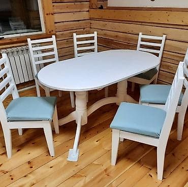 Ağ rəngdə yemək dəsti – oval masa və 6 ədəd stul 260Azndən. Hər rəngdə at lalafo.az Ağ rəngdə yemək dəsti – oval masa və 6 ədəd stul 260Azndən. Hər rəngdə