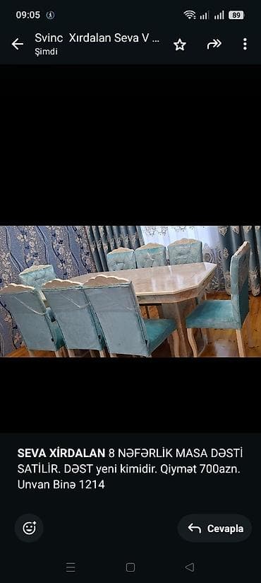 *SEVA XİRDALAN* 8 NƏFƏRLİK MASA DƏSTİ SATİLİR. DƏST yeni kimidir lalafo.az -da *SEVA XİRDALAN* 8 NƏFƏRLİK MASA DƏSTİ SATİLİR. DƏST yeni kimidir