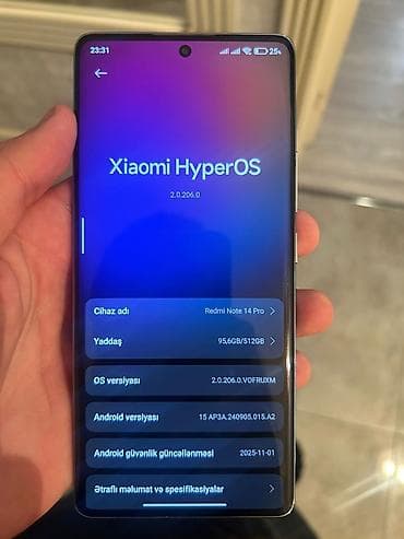 Redmi Note 14 Pro, 512 GB, rəng - Mavi, Barmaq izi lalafo.az -da — 7 Redmi Note 14 Pro, 512 GB, rəng - Mavi, Barmaq izi — 7