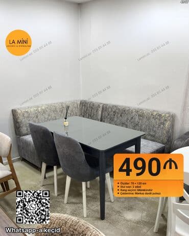 Mətbəx üçün, Açılmayan, Künc masa, 2 stul lalafo.az -da Mətbəx üçün, Açılmayan, Künc masa, 2 stul