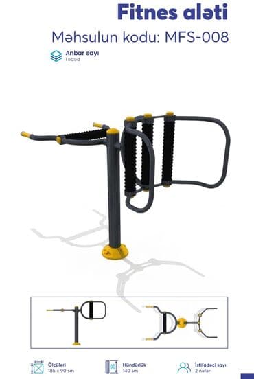 Dəbilqələr: Açıq hava fitnes avadanlıqları – sarı/qrafit rəng palitrası, metal lalafo.az -da — 7 Dəbilqələr: Açıq hava fitnes avadanlıqları – sarı/qrafit rəng palitrası, metal — 7