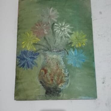 Əl işi rəsm əsəri – “Vazada çiçəklər” - Texnika: yağlı boya kətan lalafo.az -da Əl işi rəsm əsəri – “Vazada çiçəklər” - Texnika: yağlı boya kətan