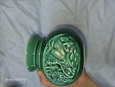 Vintage şüşə və keramika dəsti - Qırmızı-çəhrayı tonlarda əl bəzəkli lalafo.az -da Vintage şüşə və keramika dəsti - Qırmızı-çəhrayı tonlarda əl bəzəkli