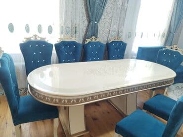 Qonaq otağı üçün, İşlənmiş, Açılmayan, Oval masa, 8 stul lalafo.az -da Qonaq otağı üçün, İşlənmiş, Açılmayan, Oval masa, 8 stul
