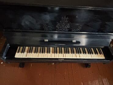 Upright piano – klassik qara korpuslu, ön paneldə lira və naxışlı oyma lalafo.az -da Upright piano – klassik qara korpuslu, ön paneldə lira və naxışlı oyma