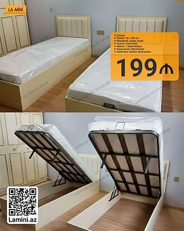 Təknəfərlik çarpayı, Bazalı, Matras ilə, Siyirməsiz lalafo.az -da Təknəfərlik çarpayı, Bazalı, Matras ilə, Siyirməsiz