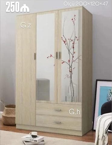 3 qapılı paltar şkafı - Ölçü: 200×120×47 sm (şəkildə göstərilib) - lalafo.az -da 3 qapılı paltar şkafı - Ölçü: 200×120×47 sm (şəkildə göstərilib) -