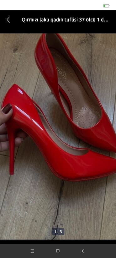 Qırmızı laklı qadın tuflisi - Rəng: parlaq qırmızı (laklı) - Model lalafo.az -da Qırmızı laklı qadın tuflisi - Rəng: parlaq qırmızı (laklı) - Model