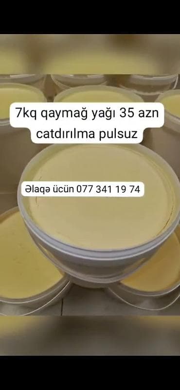 Məhsul: Qaymaq yağı - Çəki: 7 kq qabda - Tərkib: Süd qaymağından lalafo.az -da Məhsul: Qaymaq yağı - Çəki: 7 kq qabda - Tərkib: Süd qaymağından