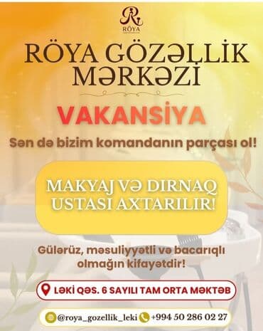 Dırnaq ustası tələb olunur, Yerin icarəsi lalafo.az -da Dırnaq ustası tələb olunur, Yerin icarəsi