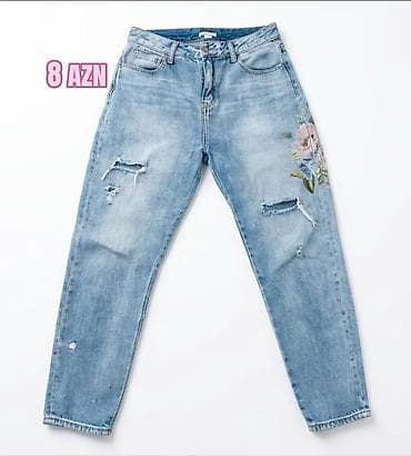 Qadınlar üçün açıq mavi denim şalvar - Model: Yüksək belli, düz kəsim lalafo.az -da Qadınlar üçün açıq mavi denim şalvar - Model: Yüksək belli, düz kəsim