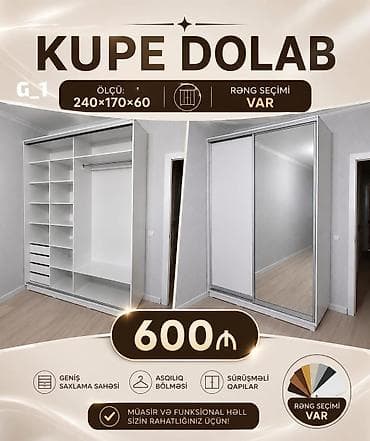 KUPE DOLAB – G_1 modeli Ölçü: 240 × 170 × 60 sm Rəng seçimi: VAR - lalafo.az -da KUPE DOLAB – G_1 modeli Ölçü: 240 × 170 × 60 sm Rəng seçimi: VAR -