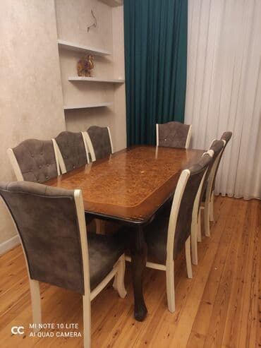 Qonaq otağı üçün, Açılmayan, Dördbucaq masa, 8 stul lalafo.az -da Qonaq otağı üçün, Açılmayan, Dördbucaq masa, 8 stul