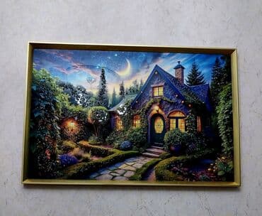 Divar üçün çərçivəli tablo – nağılı xatırladan kottec mənzərəsi - lalafo.az -da Divar üçün çərçivəli tablo – nağılı xatırladan kottec mənzərəsi -